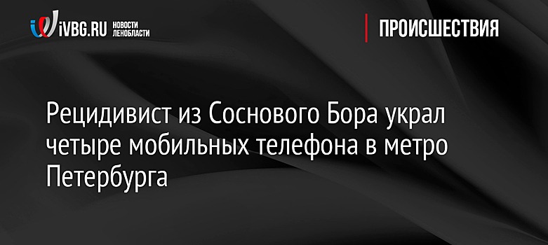 Рецидивист из Соснового Бора украл четыре мобильных телефона в метро Петербурга