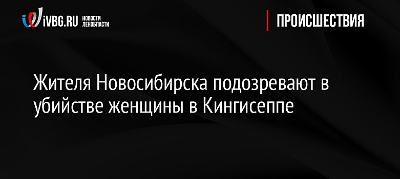 Жителя Новосибирска подозревают в убийстве женщины в Кингисеппе