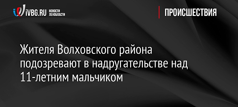 Жителя Волховского района подозревают в надругательстве над 11-летним мальчиком