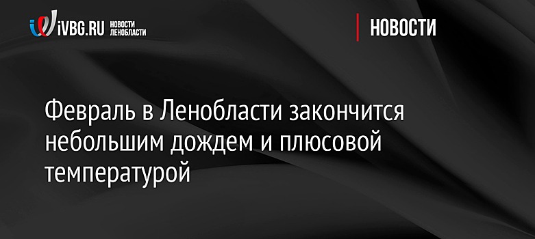 Февраль в Ленобласти закончится небольшим дождем и плюсовой температурой