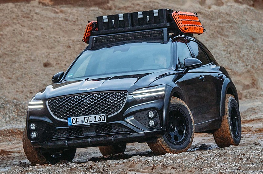 Genesis GV70 Project Overland. Корейский премиум-бренд и немецкая мастерская delta4x4 превратили кроссовер в подобие экспедиционного внедорожника.