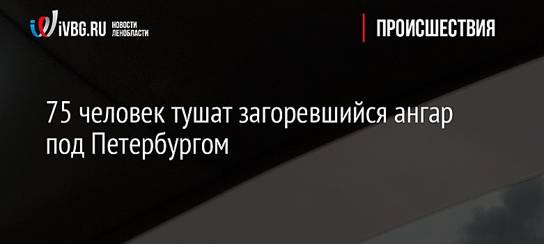 75 человек тушат загоревшийся ангар под Петербургом