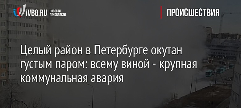 Целый район в Петербурге окутан густым паром: всему виной - крупная коммунальная авария