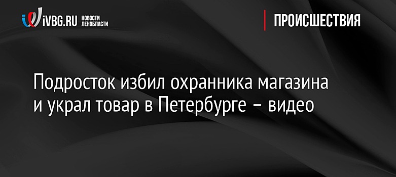 Подросток избил охранника магазина и украл товар в Петербурге – видео