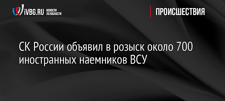 СК России объявил в розыск около 700 иностранных наемников ВСУ