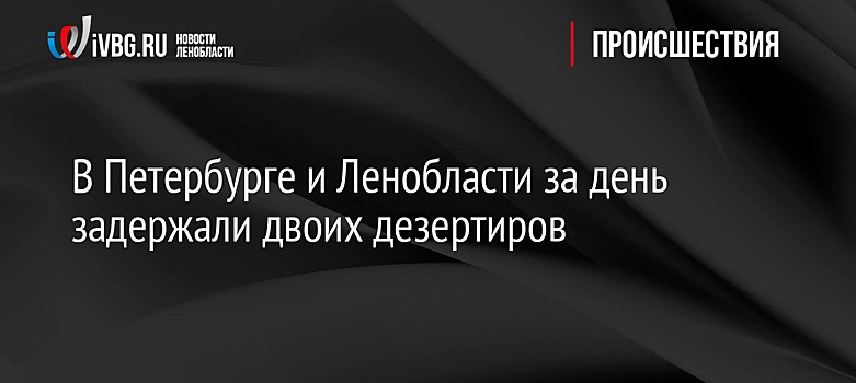 В Петербурге и Ленобласти за день задержали двоих дезертиров