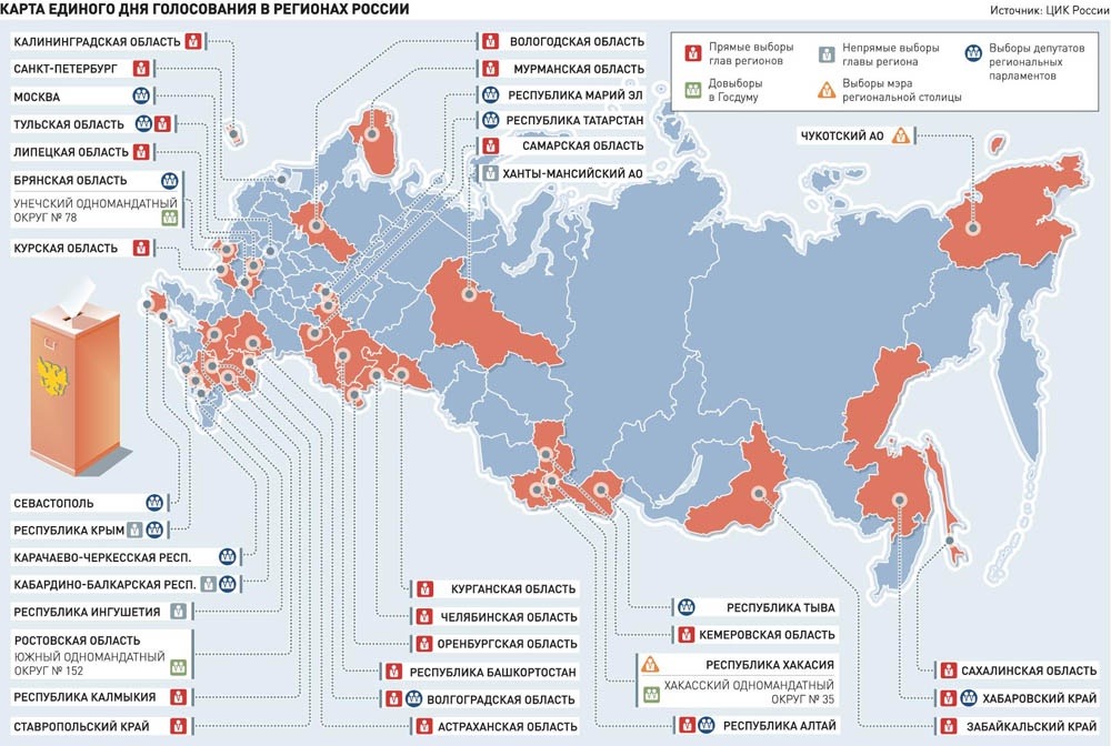 В России 6 сентября начинается Единый день голосования1