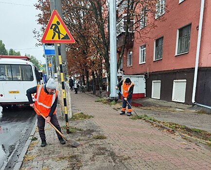 Курские улицы убирают 56 рабочих и 46 единиц техники