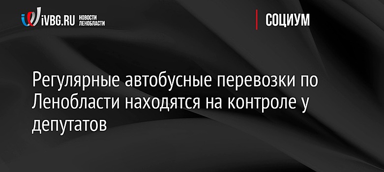 Регулярные автобусные перевозки по Ленобласти находятся на контроле у депутатов