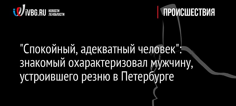 "Спокойный, адекватный человек": знакомый охарактеризовал мужчину, устроившего резню в Петербурге