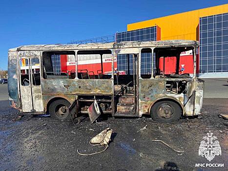 В Оренбурге на Нежинском шоссе горел автобус