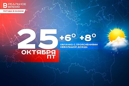 В пятничный день в Казани ожидается небольшой дождь и до восьми градусов тепла