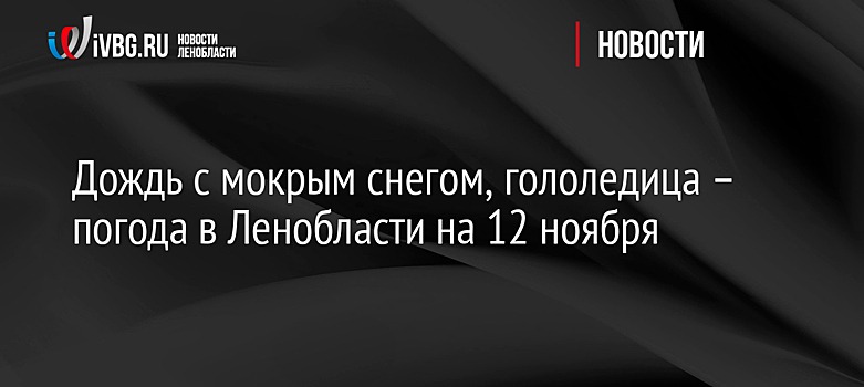 Дождь с мокрым снегом, гололедица – погода в Ленобласти на 12 ноября