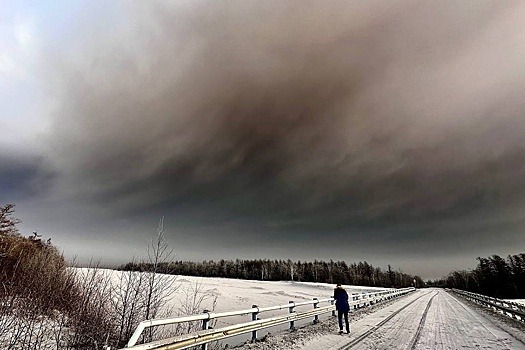 Пепловое облако от вулкана Шивелуч накрыло камчатские поселки