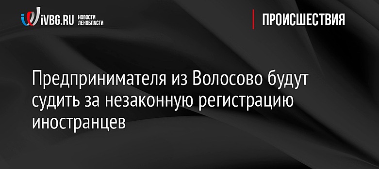 Предпринимателя из Волосово будут судить за незаконную регистрацию иностранцев