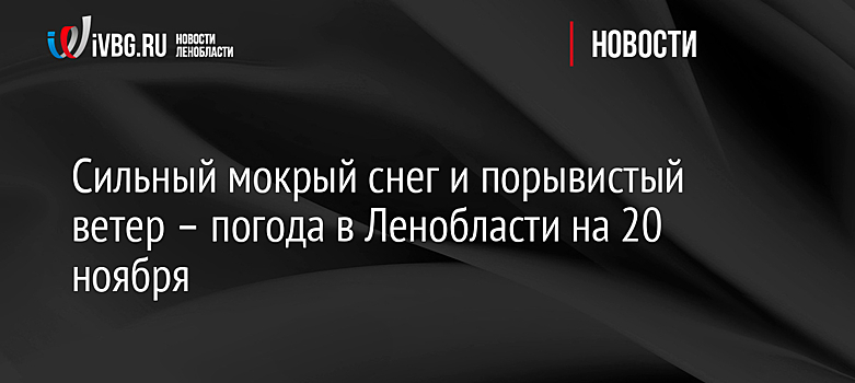 Сильный мокрый снег и порывистый ветер – погода в Ленобласти на 20 ноября