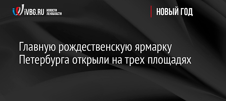 Главную рождественскую ярмарку Петербурга открыли на трех площадях