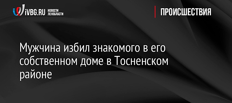 Мужчина избил знакомого в его собственном доме в Тосненском районе