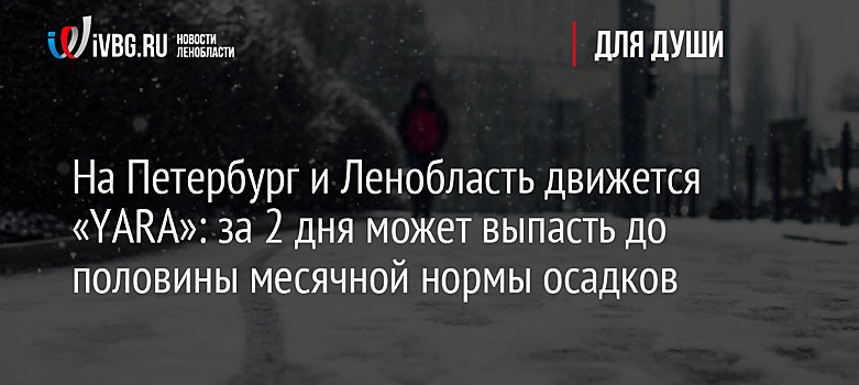 На Петербург и Ленобласть движется «YARA»: за 2 дня может выпасть до половины месячной нормы осадков