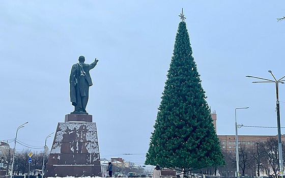 На площади Ленина в Рязани выставили новогоднюю ёлочку