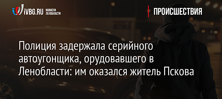 Полиция задержала серийного автоугонщика, орудовавшего в Ленобласти: им оказался житель Пскова