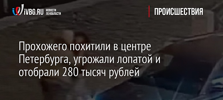 Прохожего похитили в центре Петербурга, угрожали лопатой и отобрали 280 тысяч рублей