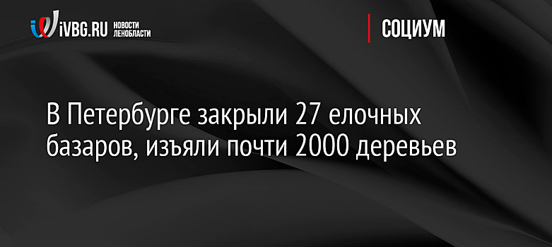 В Петербурге закрыли 27 елочных базаров, изъяли почти 2000 деревьев