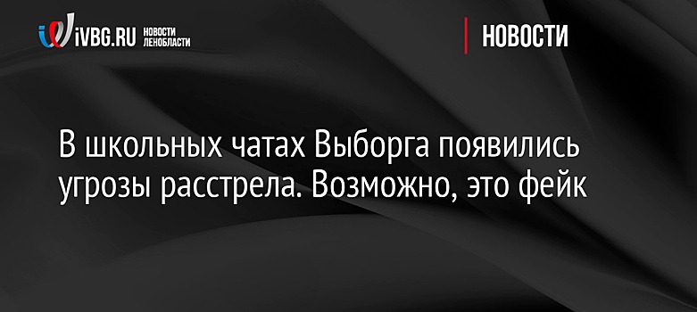 В школьных чатах Выборга появились угрозы расстрела. Возможно, это фейк