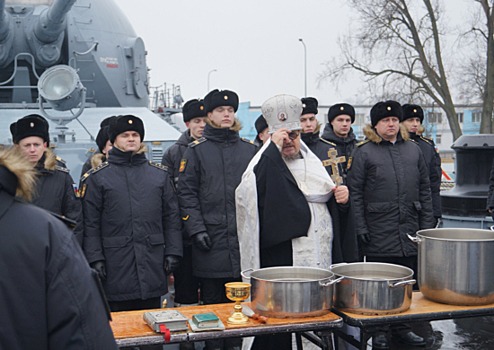 Православные военнослужащие Балтийского флота отпраздновали Крещение Господне