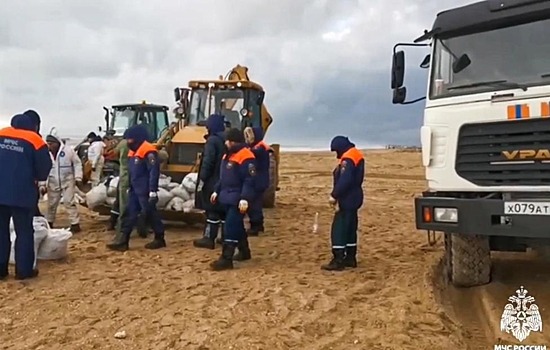 В Славянском районе Кубани завершили очистку берега Азовского моря от мазута