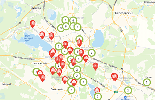 Создана интерактивная карта медучреждений Екатеринбурга